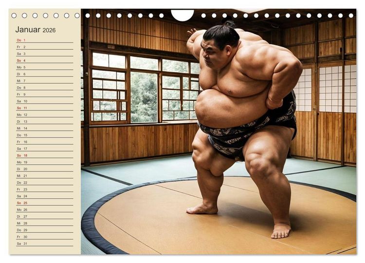 Produktbild: KI Sumo-K&auml;mpfer Im Ring der Giganten (Wandkalender 2026 DIN A4 quer), CALVENDO Monatskalender