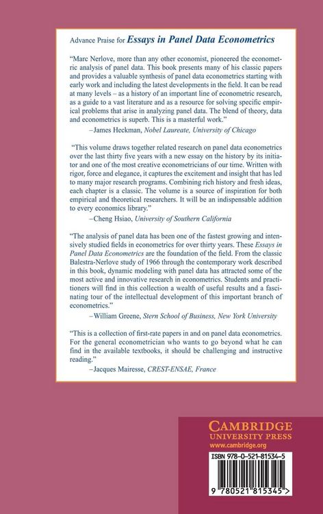 Produktbild: Essays in Panel Data Econometrics