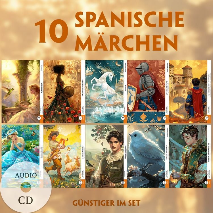 Produktbild: 10 Spanische M&auml;rchen (10 B&uuml;cher + Audio-CDs) - Frank-Lesemethode - Kommentierte zweisprachige Ausgabe Spanisch-Deutsch