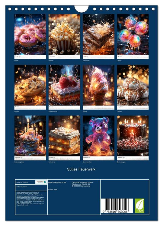 Produktbild: S&uuml;&szlig;es Feuerwerk (Wandkalender 2026 DIN A4 hoch), CALVENDO Monatskalender
