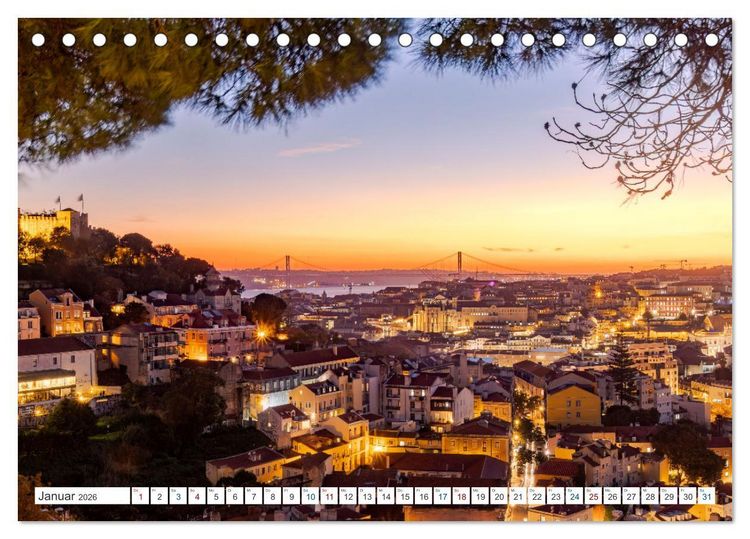 Produktbild: Eine Stadt voller Charme - Lissabon (Tischkalender 2026 DIN A5 quer), CALVENDO Monatskalender