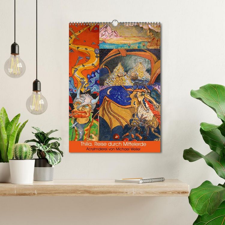 Produktbild: Thilia. Reise durch Mittelerde. Acrylmalerei von Michael Weiler. (Wandkalender 2026 DIN A3 hoch), CALVENDO Monatskalender