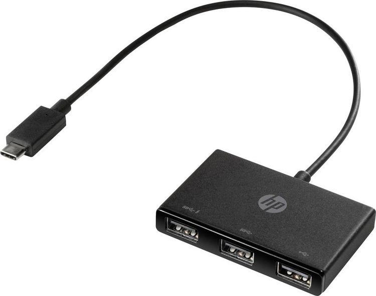 Produktbild: HP Z6A00AA USB-Hub 3 Port USB-A USB 3.2 Gen1 5 GBit/s mit USB-C&reg; Stecker Schwarz HP USB-C to USB-A Hub