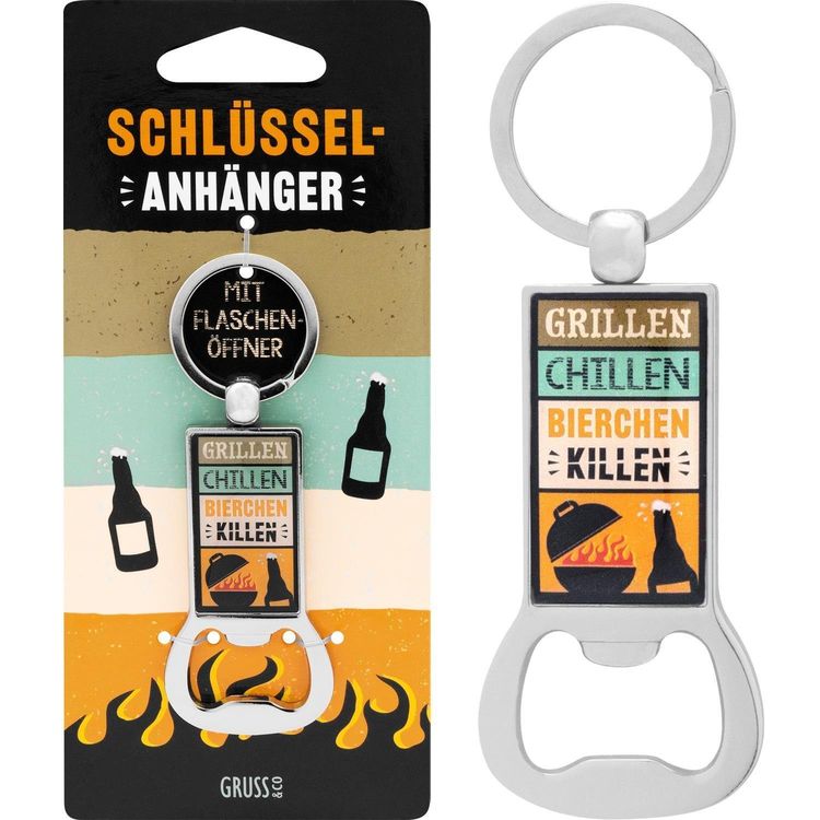 Produktbild: GRUSS & CO Flaschen&ouml;ffner Motiv "Grillen, Chillen, Bierchen killen"