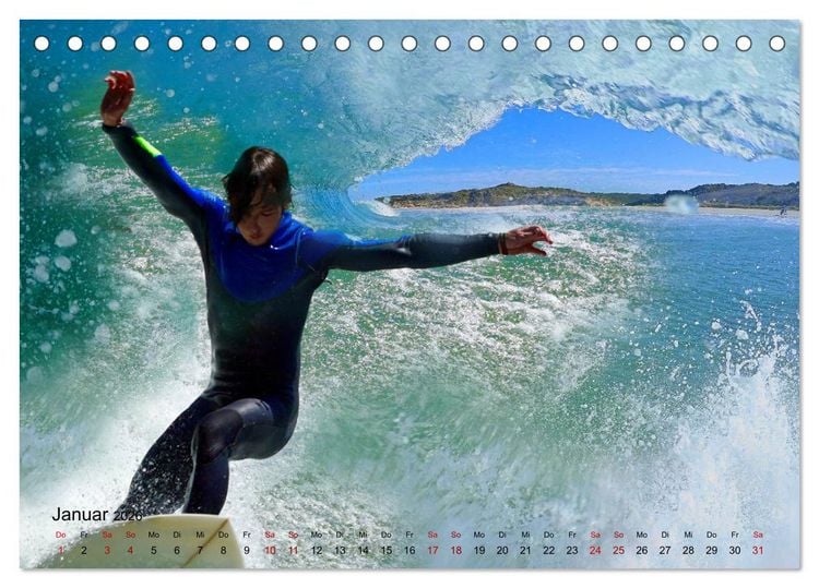 Produktbild: Surfen - die perfekte Welle (Tischkalender 2026 DIN A5 quer), CALVENDO Monatskalender