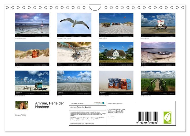 Produktbild: Amrum, Perle der Nordsee (Wandkalender 2026 DIN A4 quer), CALVENDO Monatskalender