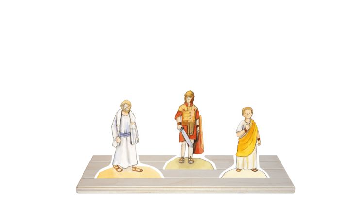 Produktbild: Der Kreuzweg Jesu. Erz&auml;hlschienen-Figurenset