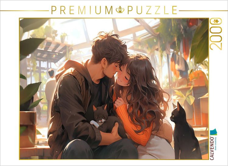Produktbild: CALVENDO Puzzle P&auml;rchen im Manga Style mit Katzen | 2000 Teile Lege-Gr&ouml;&szlig;e 90x67cm Foto-Puzzle f&uuml;r gl&uuml;ckliche Stunden