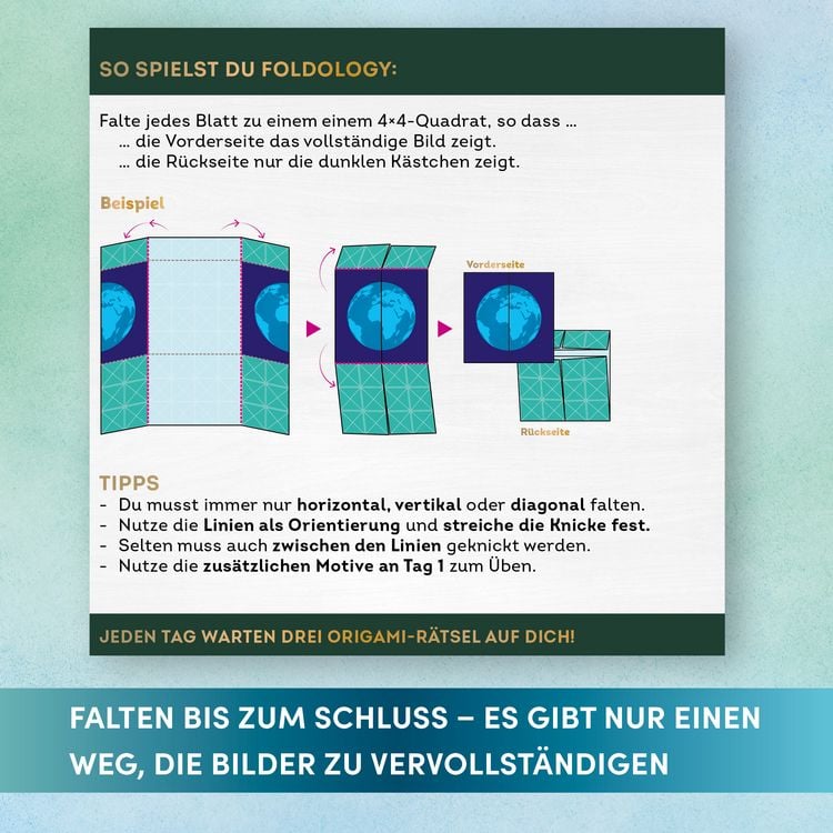 Produktbild: Foldology &ndash; Der Origami-R&auml;tsel-Adventskalender