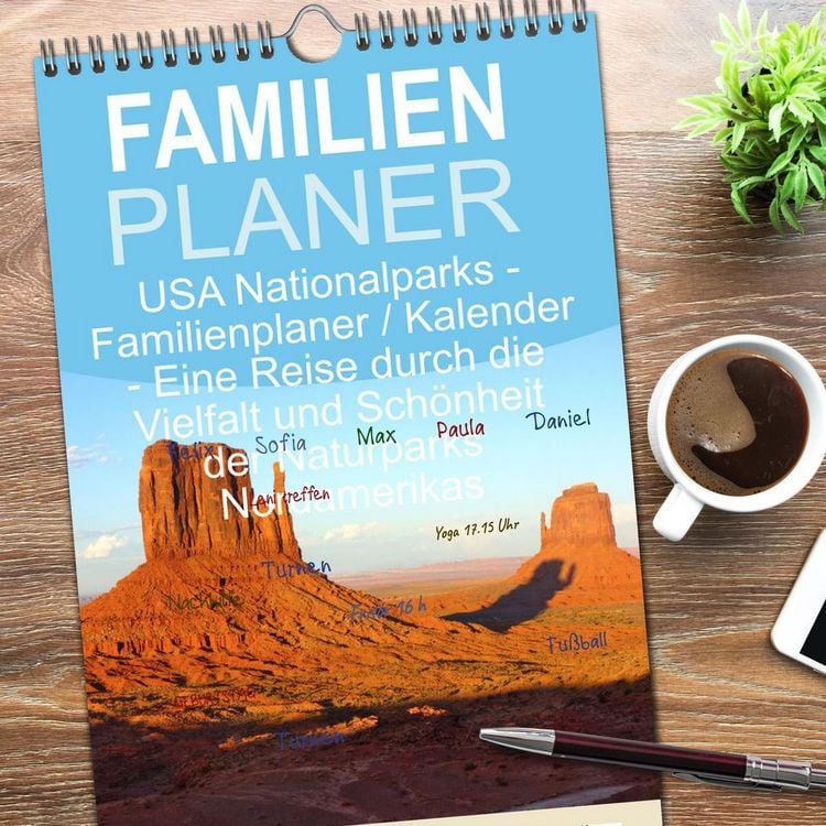 Produktbild: Familienplaner 2026 - USA Nationalparks - Familienplaner / Kalender - Eine Reise durch die Vielfalt und Sch&ouml;nheit der Naturparks Nordamerikas mit 5 Spalten (Wandkalender, 21 x 45 cm) CALVENDO