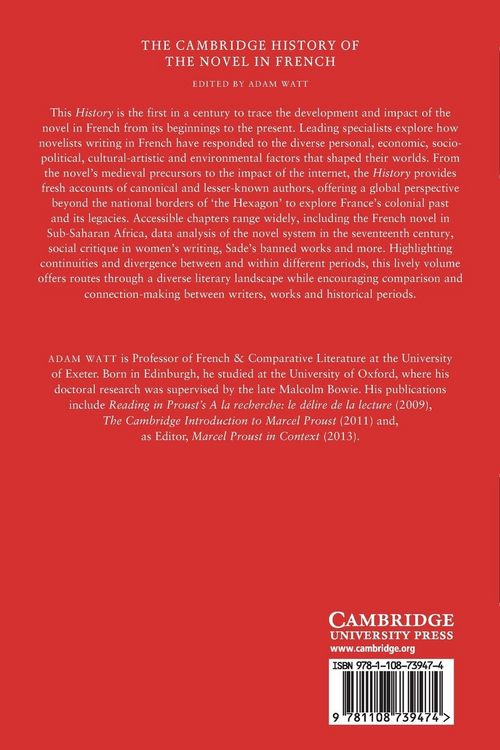 Produktbild: The Cambridge History of the Novel in French