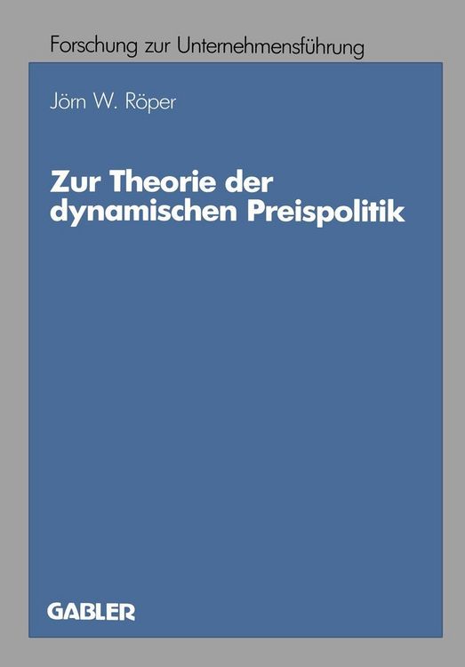Produktbild: Zur Theorie der dynamischen Preispolitik