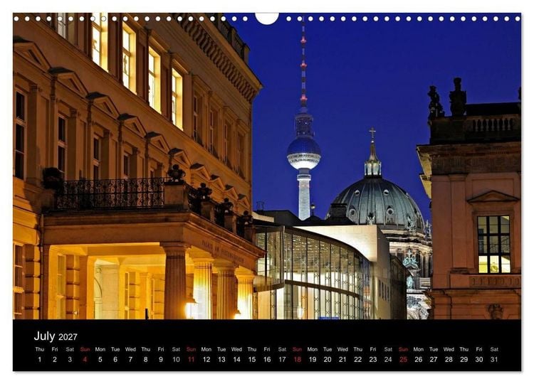 Produktbild: Evening Walk through Berlin (Wall Calendar 2027 DIN A3 landscape), CALVENDO 12 Month Wall Calendar