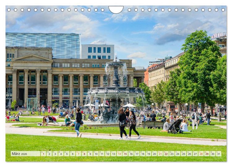 Produktbild: Stuttgart Stadtrundgang (Wandkalender 2026 DIN A4 quer), CALVENDO Monatskalender
