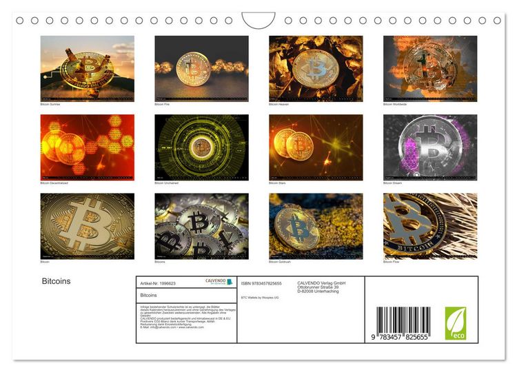Produktbild: Bitcoins (Wandkalender 2026 DIN A4 quer), CALVENDO Monatskalender