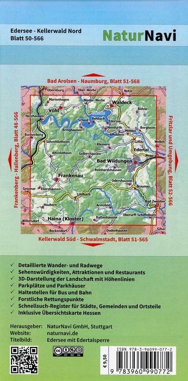 Produktbild: Edersee - Kellerwald Nord, Blatt 50-566, 1 : 25 000