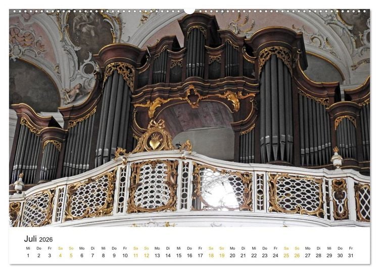 Produktbild: Fantastische Welt der Orgeln (hochwertiger Premium Wandkalender 2026 DIN A2 quer), Kunstdruck in Hochglanz