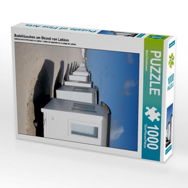 Produktbild: CALVENDO Puzzle Badeh&auml;uschen am Strand von L&oslash;kken | 1000 Teile Lege-Gr&ouml;&szlig;e 64x48cm Foto-Puzzle f&uuml;r gl&uuml;ckliche Stunden