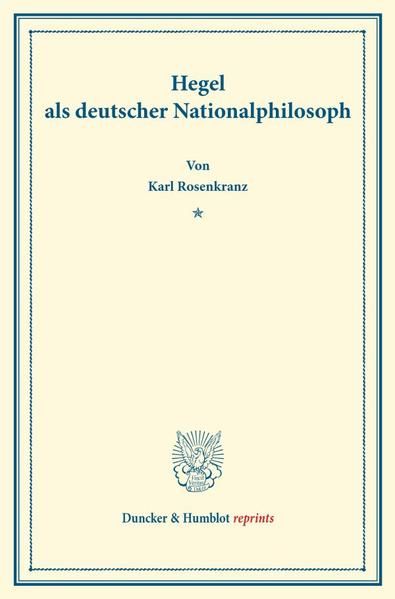 Produktbild: Hegel als deutscher Nationalphilosoph.