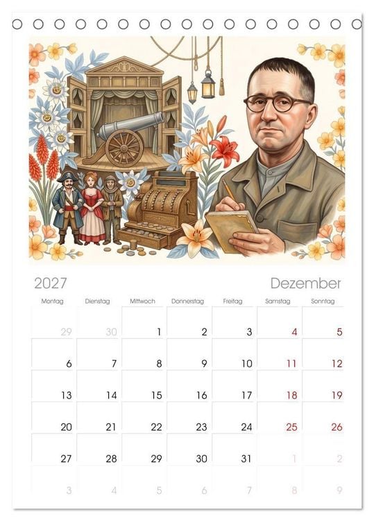 Produktbild: Tischplaner 2027 - Literarische Stimmen ihrer Zeit (A5 Tischkalender zum Aufstellen) CALVENDO