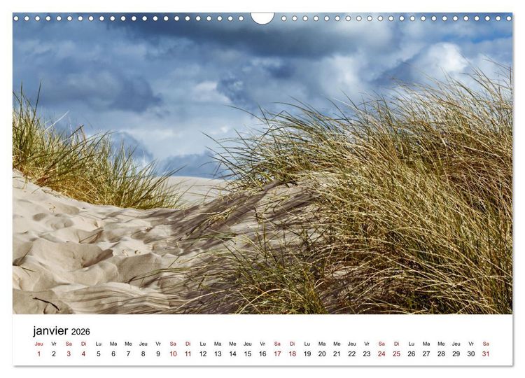 Produktbild: Dunes et mer - Une exp&eacute;rience nature (Calendrier mural 2026 DIN A3 vertical), CALVENDO calendrier mensuel