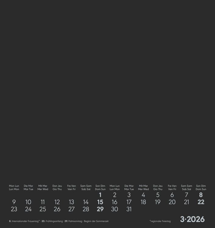 Produktbild: Kreativ-Kalender schwarz 2026 - 16x17 cm - Foto, Malen, Basteln - datiert - Kreativkalender - Foto-Kalender - Alpha Edition