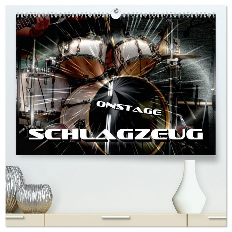 Produktbild: Schlagzeug onstage (hochwertiger Premium Wandkalender 2026 DIN A2 quer), Kunstdruck in Hochglanz