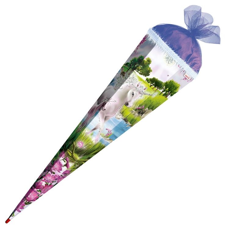 Produktbild: Motiv-Schult&uuml;te 85cm, Einhorn m. Fohlen, Effekt