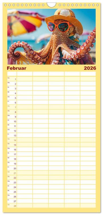 Produktbild: Familienplaner 2026 - Tintenfisch Fashion. Coole Models zeigen die Trends mit 5 Spalten (Wandkalender, 21 x 45 cm) CALVENDO