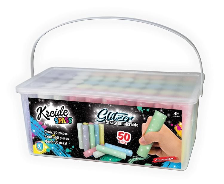 Produktbild: Stra&szlig;enmalkreiden Glitzer 50 St&uuml;ck Box