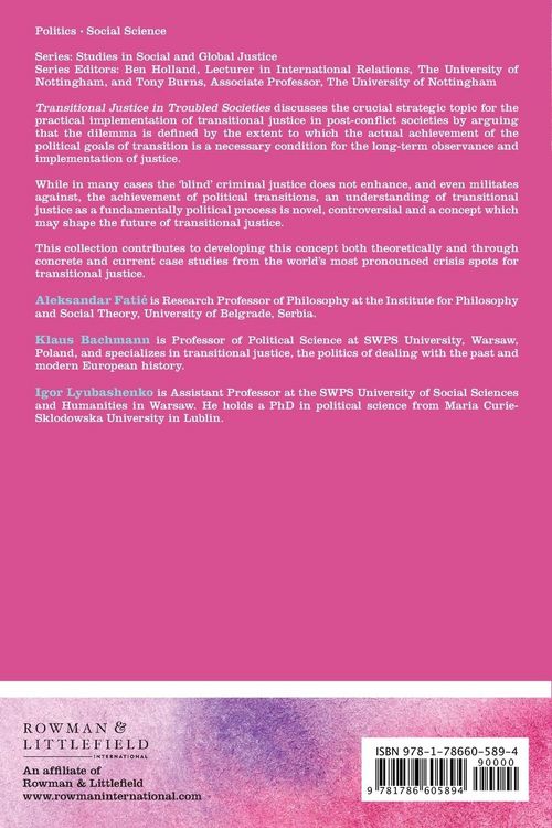 Produktbild: Transitional Justice in Troubled Societies