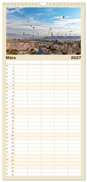 Produktbild: Familienplaner 2027 - Kappadokien, Feent&uuml;rme und Ballontr&auml;ume mit 5 Spalten (Wandkalender, 21 x 45 cm) CALVENDO