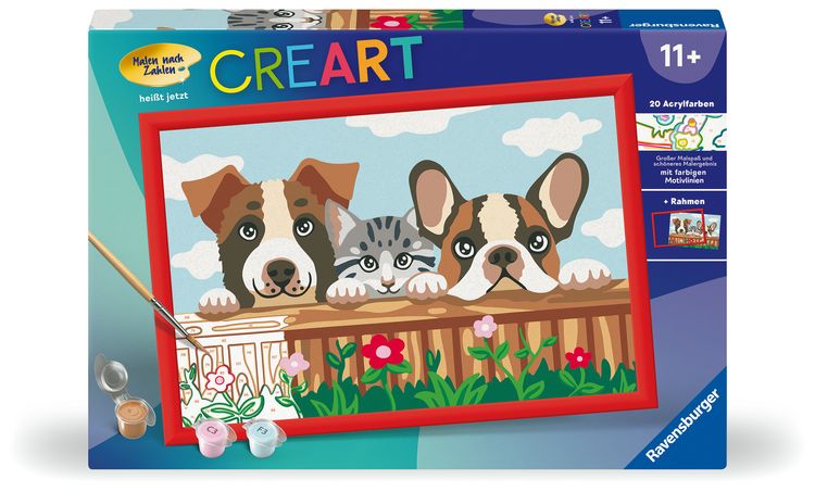 Produktbild: CreArt, Malen nach Zahlen Kinder - Hunde und Katze