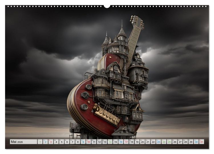 Produktbild: Saitenzauber &ndash; Gitarren im Bilderklang (hochwertiger Premium Wandkalender 2026 DIN A2 quer), Kunstdruck in Hochglanz