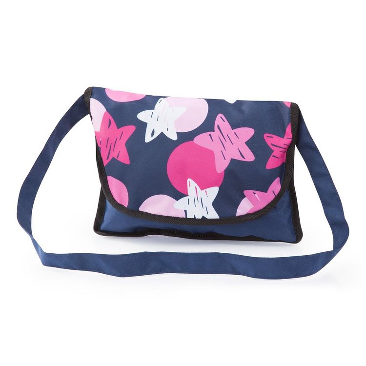 Produktbild: Bayer Design 61769AB - Puppen Set 9 in 1 mit Reisebett, Tasche, Spielbogen, Hochstuhl, Plastik Geschirr, Puppenzubeh&ouml;r, blau, pink, Sterne