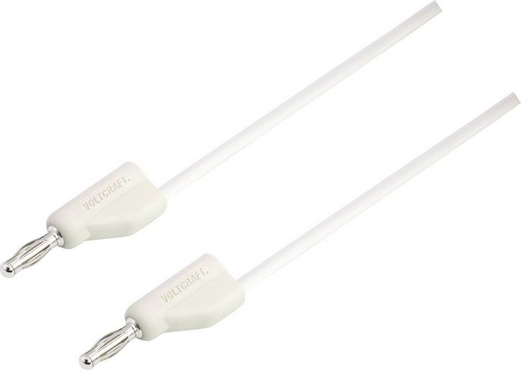 Produktbild: VOLTCRAFT MSB-300 Messleitung Lamellenstecker 4mm Silikon 1.00m Wei&szlig; 1St.