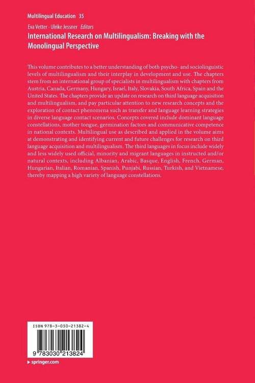 Produktbild: International Research on Multilingualism: Breaking with the Monolingual Perspective