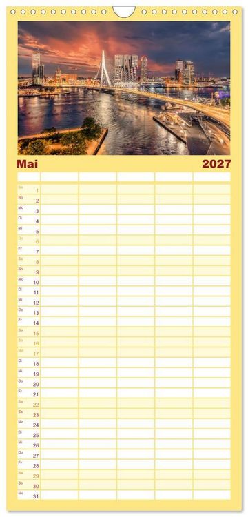 Produktbild: Familienplaner 2027 - Rotterdam - Die heimliche Hauptstadt der Niederlande mit 5 Spalten (Wandkalender, 21 x 45 cm) CALVENDO