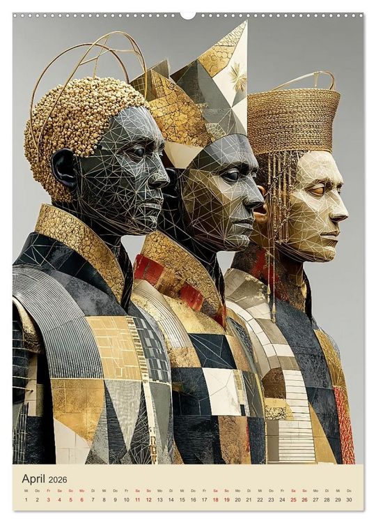 Produktbild: Afrikanische Anmut in Geometrie (Wandkalender 2026 DIN A2 hoch), CALVENDO Monatskalender