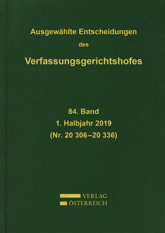 Produktbild: Ausgew&auml;hlte Entscheidungen des Verfassungsgerichtshofes