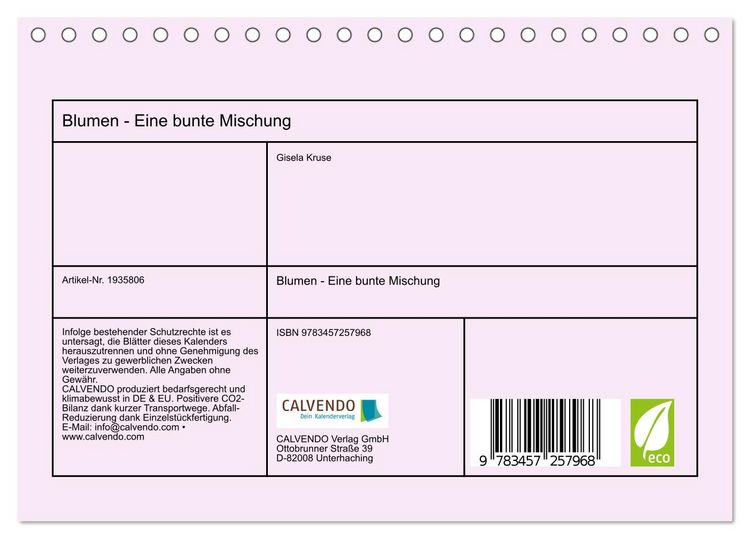 Produktbild: Blumen - Eine bunte Mischung (Tischkalender 2026 DIN A5 quer), CALVENDO Monatskalender