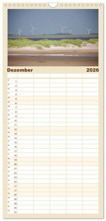 Produktbild: Familienplaner 2026 - Sankt Peter-Ording. Sonne - Strand - Meer mit 5 Spalten (Wandkalender, 21 x 45 cm) CALVENDO