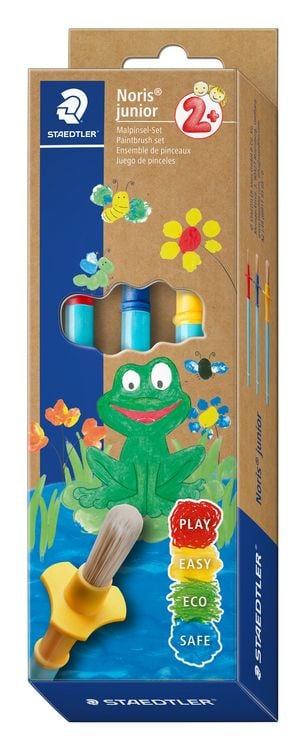 Produktbild: STAEDTLER Kinder-Pinselset Noris junior 989 40, Set mit 3 Pinseln: S, M und L