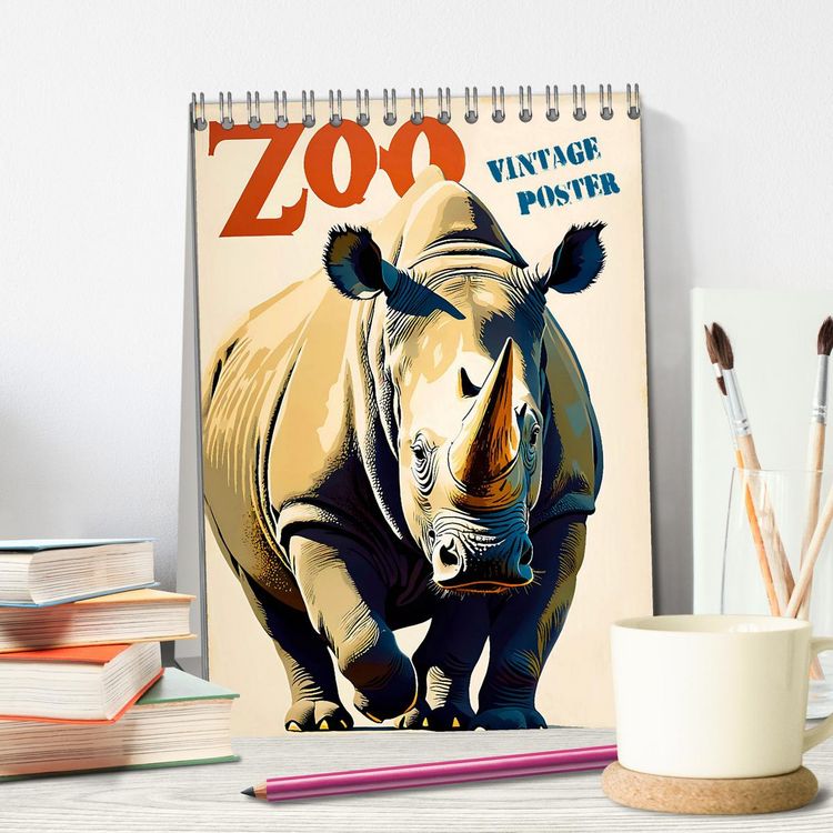 Produktbild: Zoo Vintage-Poster (Tischkalender 2026 DIN A5 hoch), CALVENDO Monatskalender