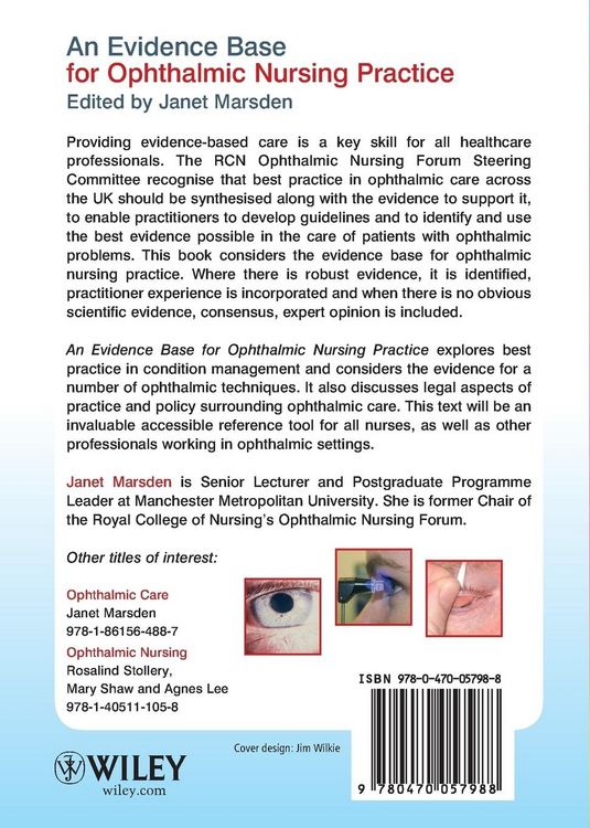 Produktbild: An Evidence Base for Ophthalmic Nursing Practice
