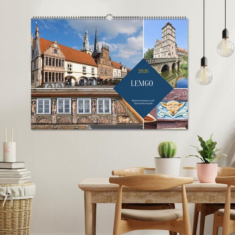Produktbild: LEMGO - Weserrenaissance und Fachwerkromantik (Wandkalender 2026 DIN A2 quer), CALVENDO Monatskalender