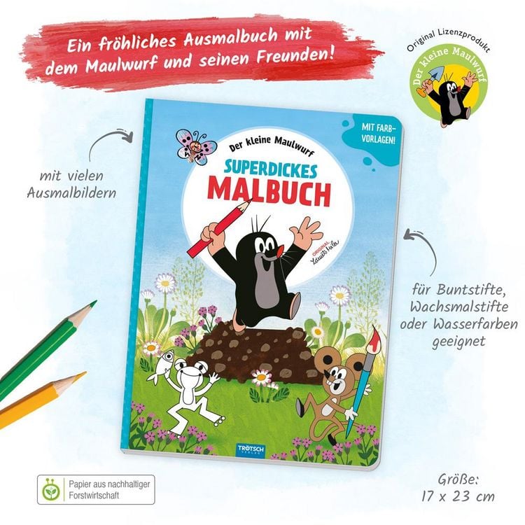 Produktbild: Tr&ouml;tsch Der kleine Maulwurf Superdickes Malbuch Ausmalbuch