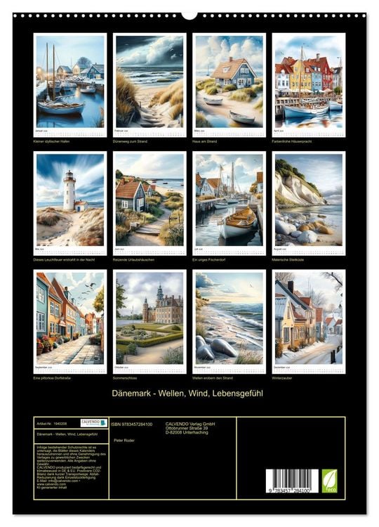 Produktbild: D&auml;nemark - Wellen, Wind, Lebensgef&uuml;hl (hochwertiger Premium Wandkalender 2026 DIN A2 hoch), Kunstdruck in Hochglanz
