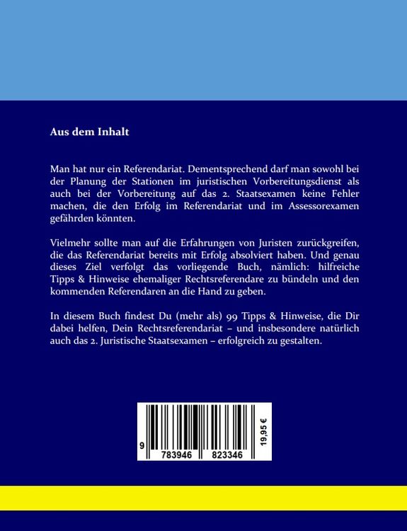 Produktbild: 99 Tipps & Hinweise f&uuml;r ein erfolgreiches Rechtsreferendariat
