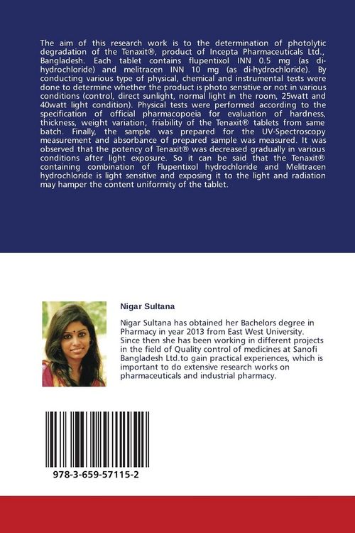 Produktbild: Photolytic Degradation of Tenaxit&reg;(Flupentixol-Melitracen Combination)